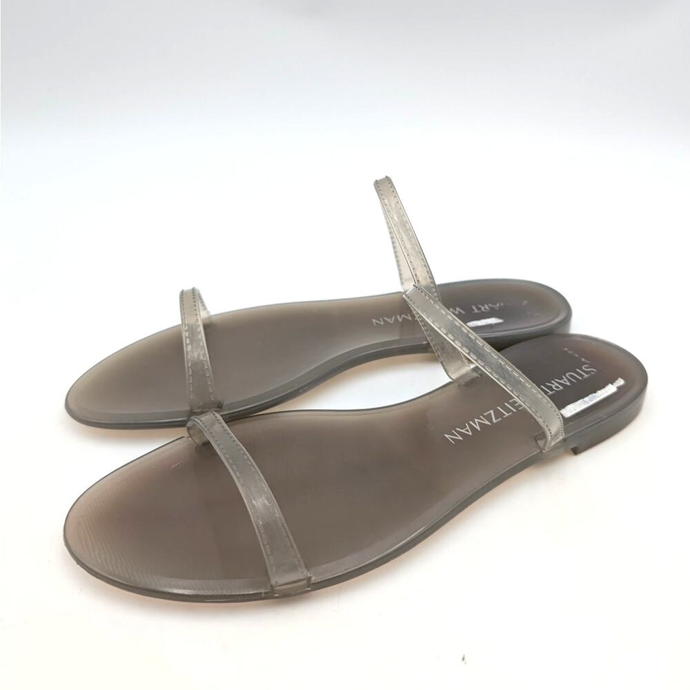Stuart Weitzman Sawyer Slide Sandals Slip-On Women's Grey Size US9B EU39.5